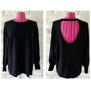 Anne Klein Black Open Back Sweater